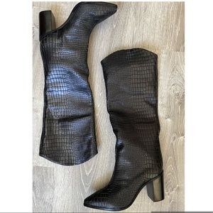 Schutz Analeah Pointed Toe Knee High Boot